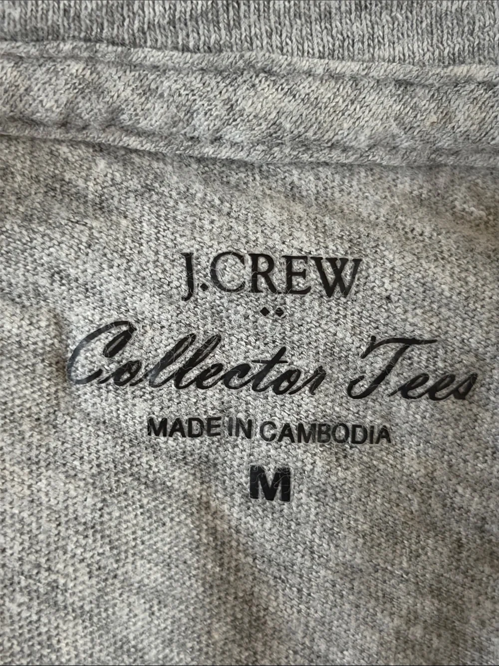 J. Crew Collectors Tee Gray 'On Island Time' Graphic with Tropical Prints, med